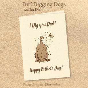 Dirt Digging Hunde - Glücklicher Vatertag. Karte