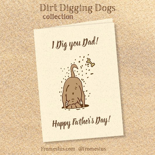 Dirt Digging Hunde - Glücklicher Vatertag. Karte
