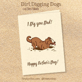 Dirt Digging Hunde - Glücklicher Vatertag. Karte