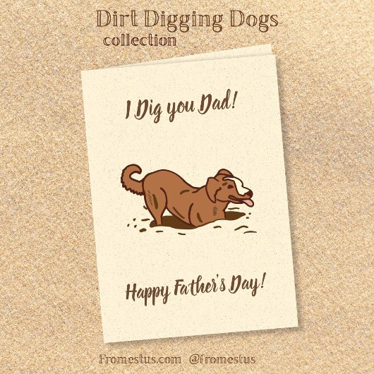 Dirt Digging Hunde - Glücklicher Vatertag. Karte