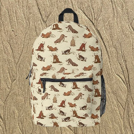Dirt Digging Hunde - Strandurlaub Muster. Bedruckter Rucksack