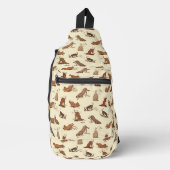 Dirt Digging Hunde - Strandurlaub Muster. Crossbody Bag (Vorderseite)