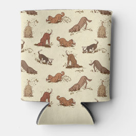 Dirt Digging Hunde - Strandurlaub Muster. Dosenkühler