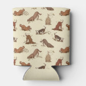 Dirt Digging Hunde - Strandurlaub Muster. Dosenkühler (Rückseite)