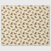 Dirt Digging Hunde - Strandurlaub Muster. Geschenkpapier (Flach)
