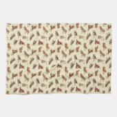 Dirt Digging Hunde - Strandurlaub Muster. Geschirrtuch (Horizontal)