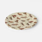 Dirt Digging Hunde - Strandurlaub Muster. Pappteller (Schrägansicht)