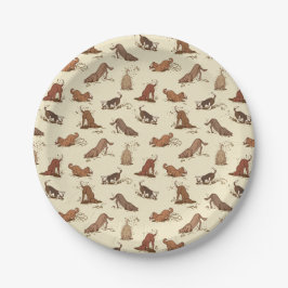 Dirt Digging Hunde - Strandurlaub Muster. Pappteller
