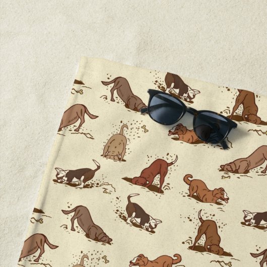 Dirt Digging Hunde - Strandurlaub Muster. Strandtuch (Beispiel)