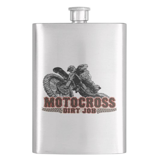 Dirt Motocross Flachmann (Vorderseite)