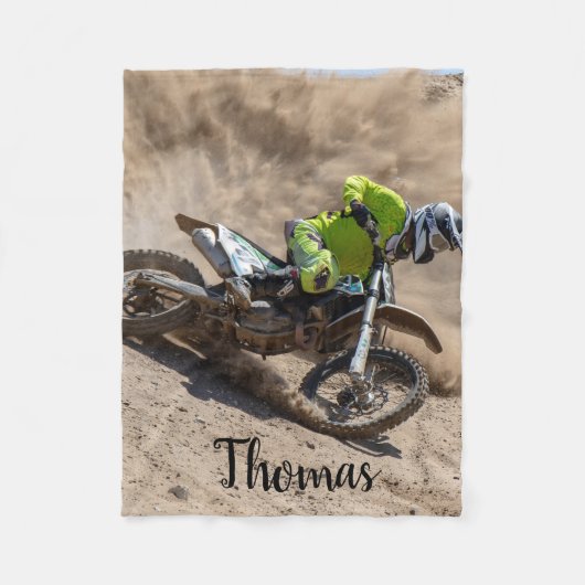 Dirt Motorrad Motocross Racing Personalisiert Fleecedecke (Vorderseite)