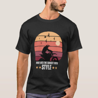 Dirt Racing Gift Biker Reiten in den Sonnenunterga T-Shirt