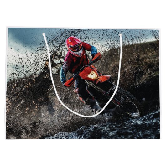 Dirt Rad-Reiter-Kissen Große Geschenktüte (Rückseite)