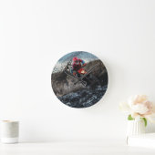 Dirt Rad-Reiter-Kissen Runde Wanduhr (Zuhause)
