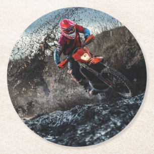 Dirt Rad-Reiter-Kissen Runder Pappuntersetzer