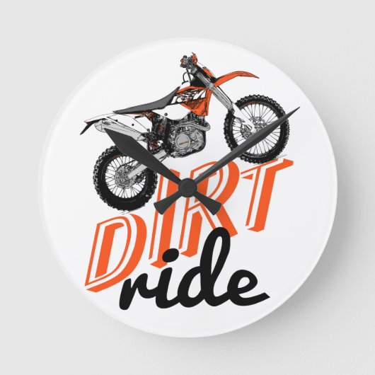 Dirt ride runde wanduhr (Vorderseite)