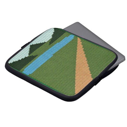Dirt Road Artisan Crochet Print Electronics Bag Laptopschutzhülle (Vorne Oben)