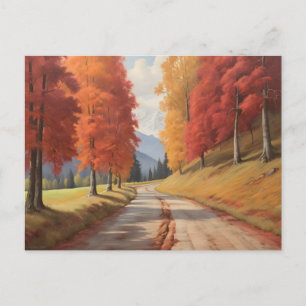 Dirt Road, gesäumt von Chinarebäumen Postkarte