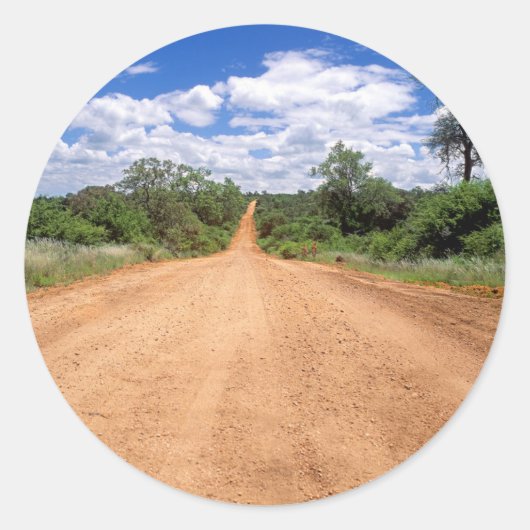 Dirt Road, Kruger National Park, Mpumalanga Runder Aufkleber (Vorderseite)