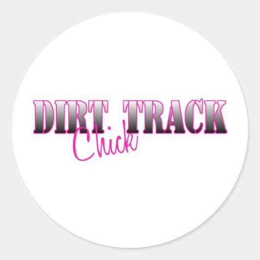 Dirt Track Chick Runder Aufkleber (Vorderseite)