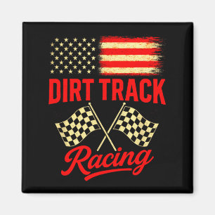 Dirt Track Racing - Amerikanische Flagge, Motorsrt Magnet