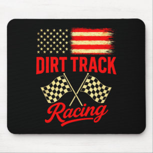 Dirt Track Racing - Amerikanische Flagge, Motorsrt Mousepad