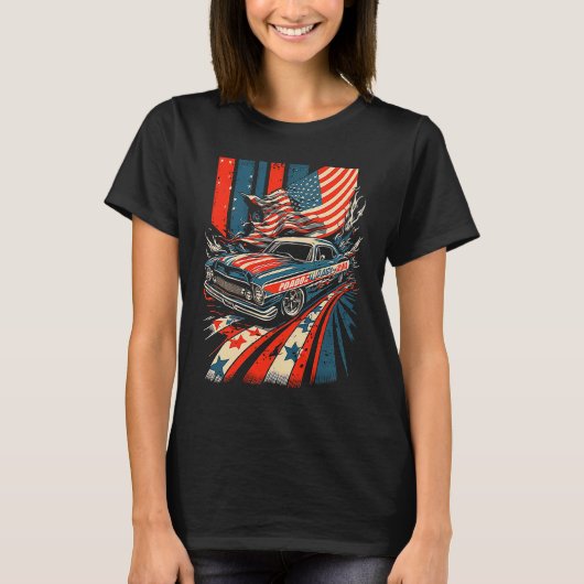 Dirt Track Racing Automobile Race American Indepen T-Shirt (Vorderseite)