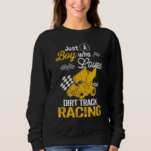 Dirt Track Racing Boy Sweatshirt (Vorderseite)