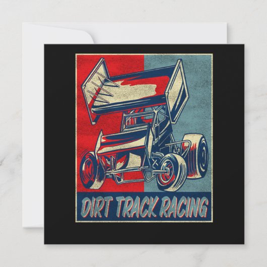 Dirt Track Racing Dirt Track Racing Sprint Car Vin Einladung (Vorderseite)