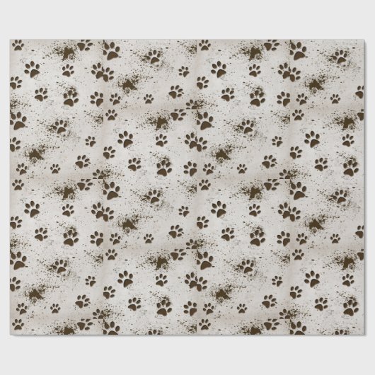 Dirt und Dog Pawprints Geschenkpapier (Flach)