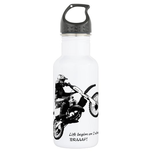 Dirtbike Edelstahlflasche (Vorderseite)