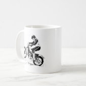 Dirtbike Fahrrad-Reiter Schwarz-weiß Kaffeetasse (Vorderseite Links)