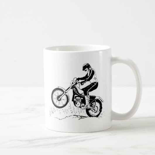 Dirtbike Fahrrad-Reiter Schwarz-weiß Kaffeetasse (Rechts)