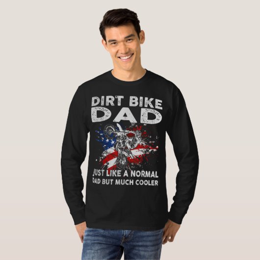 Dirtbike Motocross Dirt bike dad MX US Flag T-Shirt (Vorne ganz)