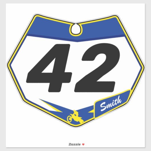 Dirtbike Nummernschild Aufkleber (Blatt)