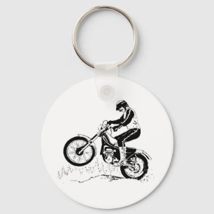 Dirtbike Reiter-Schwarz-Grafik-Silhouette Schlüsselanhänger
