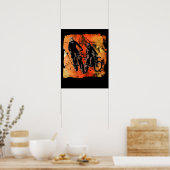 Dirtbiker Duo Rot und Orange Grunge Poster (Küche)