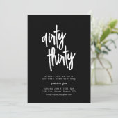 Dirty 30 Black Birthday Einladung Vorlage (Stehend Vorderseite)