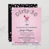Dirty 30 Coquette Martin Birthday Themed Einladung (Vorne/Hinten)