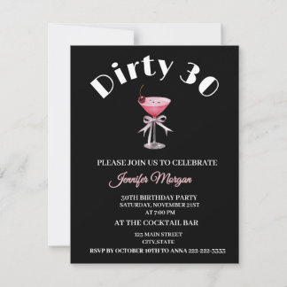Dirty 30 Coquette Martini Geburtstag Themeneinladu Einladung