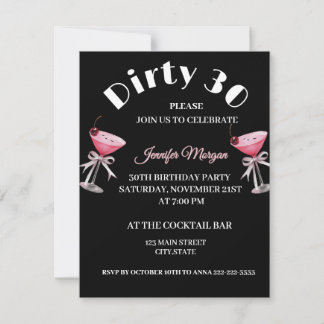 Dirty 30 Coquette Martini Geburtstag Themeneinladu Einladung
