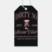 Dirty 30 Coquette Martini mit Bow Geschenkanhänger (Rückseite)