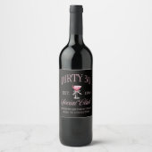 Dirty 30 Coquette Martini mit Bow Weinetikett (Vorderseite)