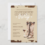 Dirty 30 Country Western 30. Geburtstag Party Einladung (Vorderseite)