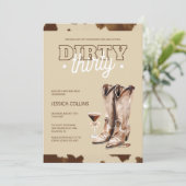 Dirty 30 Country Western 30. Geburtstag Party Einladung (Stehend Vorderseite)
