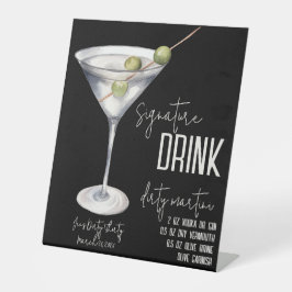 Dirty 30, Dirty Martini Signature Drink Menü Sockelschild