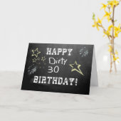Dirty 30 Geburtstag auf Chalkboard Karte (Gelbe Blume)