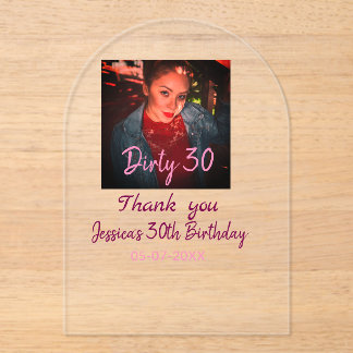 Dirty 30 Geburtstag hinzufügen Name pink hinzufüge Acryleinladungen