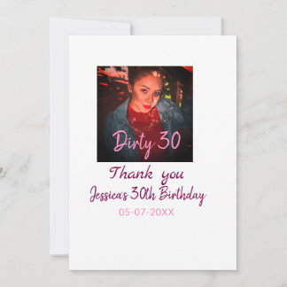 Dirty 30 Geburtstag hinzufügen Name pink hinzufüge Einladung