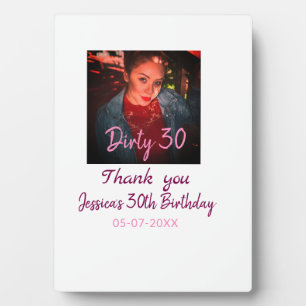 Dirty 30 Geburtstag hinzufügen Name pink hinzufüge Fotoplatte